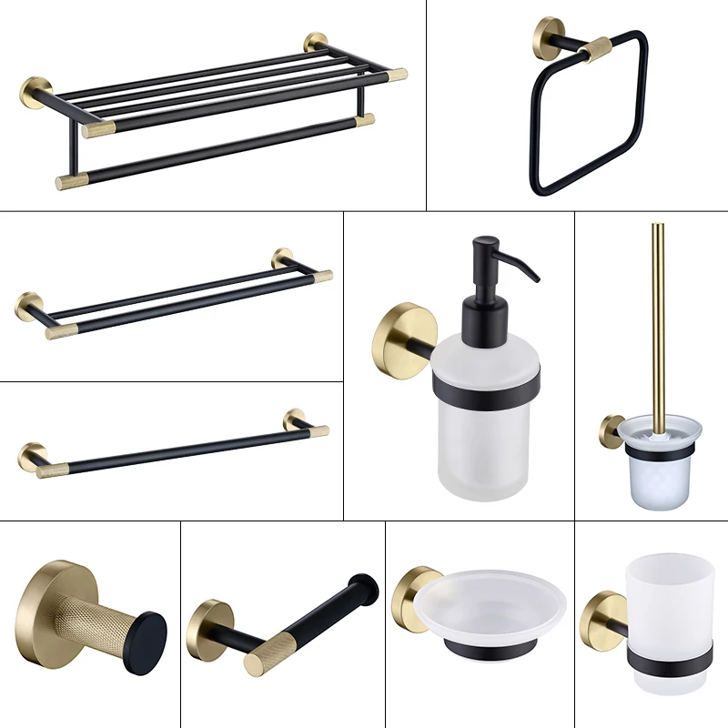 Bath Towel Holder Rack Wall-mounted Double Hanger Golden Toilet Storage Shelves 304 Stainless Steel Hotel Bathroom Accessories
Bath Towel Holder Rack Wall-mounted Double Hanger Golden Toilet Storage Shelves 304 Stainless Steel Hotel Bathroom Accessories