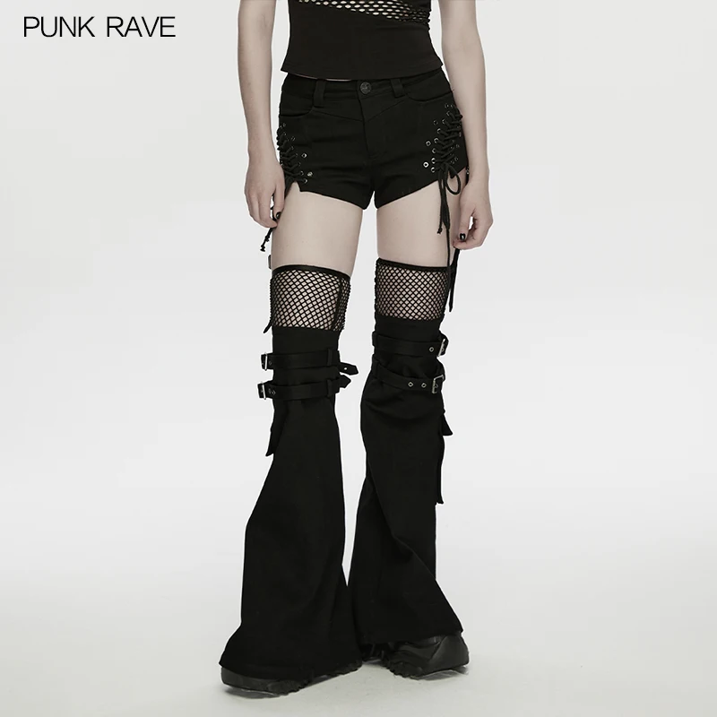 PUNK RAVE Women's Punk Denim Flared Pants "shorts and Leg Warmers" Pioneering Sense Structure Trousers 2 Way Wear
PUNK RAVE Women's Punk Denim Flared Pants "shorts and Leg Warmers" Pioneering Sense Structure Trousers 2 Way Wear