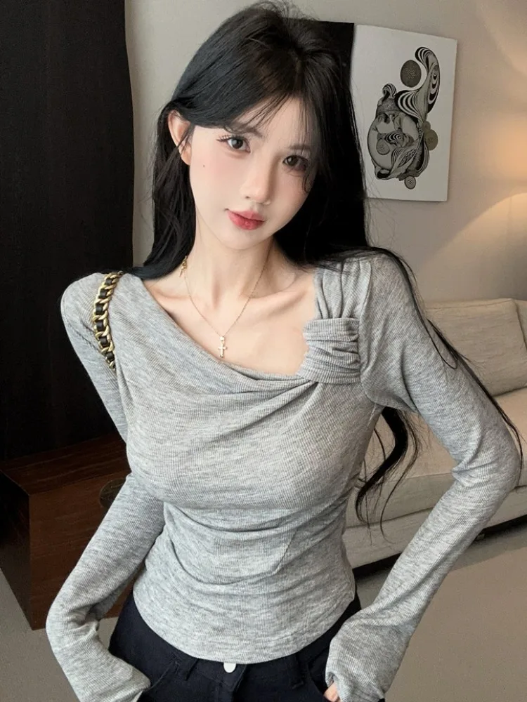 Pure Desirable Spicy Girl Long Sleeve Short T-Shirt Women's Autumn Design Sense Waist Inward Short Base Sexy Top
Pure Desirable Spicy Girl Long Sleeve Short T-Shirt Women's Autumn Design Sense Waist Inward Short Base Sexy Top