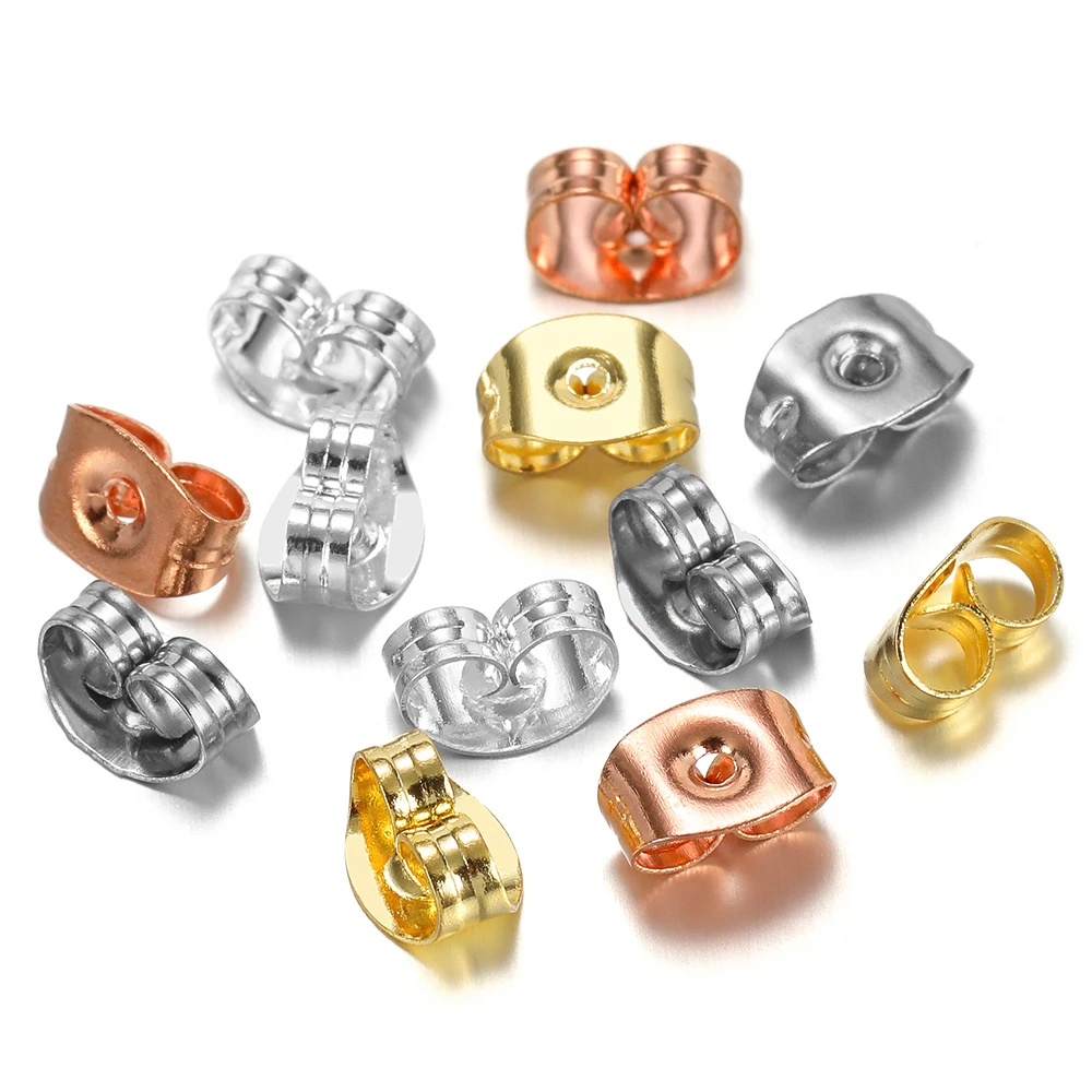 100/200pcs Stainless Steel Earrings Back Gold Steel Sliver Rose Gold Butterfly Ear Nuts Stopper Findings for DIY Jewelry Making
100/200pcs Stainless Steel Earrings Back Gold Steel Sliver Rose Gold Butterfly Ear Nuts Stopper Findings for DIY Jewelry Making
