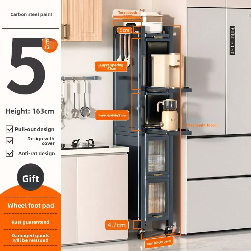 Drawable Kitchen Crevice Storage Cabinet, Multi-layer Ultra Narrow Edge Storage Cabinet, Side Crevice Storage Cabinet
Drawable Kitchen Crevice Storage Cabinet, Multi-layer Ultra Narrow Edge Storage Cabinet, Side Crevice Storage Cabinet