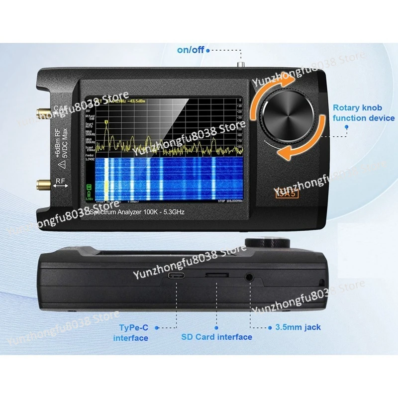 New 4inch IPS LCD SA5 Multi-Function Handheld Spectrum Analyzer 100k-5.3GHz Signal Generator with Battery
New 4inch IPS LCD SA5 Multi-Function Handheld Spectrum Analyzer 100k-5.3GHz Signal Generator with Battery