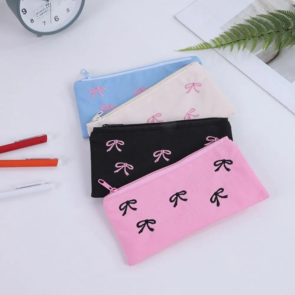 New Canvas Cute Embroidered Bag Bowknot Lovely Print Cosmetics Bag Square Shape Stationery Bag
New Canvas Cute Embroidered Bag Bowknot Lovely Print Cosmetics Bag Square Shape Stationery Bag