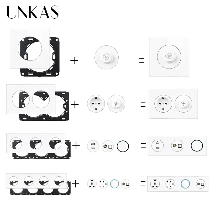 UNKAS Бесплатная комбинация белого стекла ЕС Французская розетка DIY Выключатель света Фонари Диммер Звук 1 группа 1/2 способа сенсорного включения/выключения
UNKAS Бесплатная комбинация белого стекла ЕС Французская розетка DIY Выключатель света Фонари Диммер Звук 1 группа 1/2 способа сенсорного включения/выключения