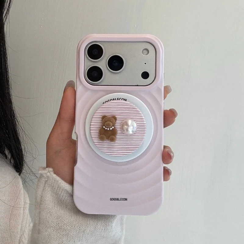 Simple Solor Color Water Ripples Magnetic Phone Case For iPhone 17 Pro 15 14 16 Pro Max Cover with Bear Stand For Magsafe Hard C
Simple Solor Color Water Ripples Magnetic Phone Case For iPhone 17 Pro 15 14 16 Pro Max Cover with Bear Stand For Magsafe Hard C