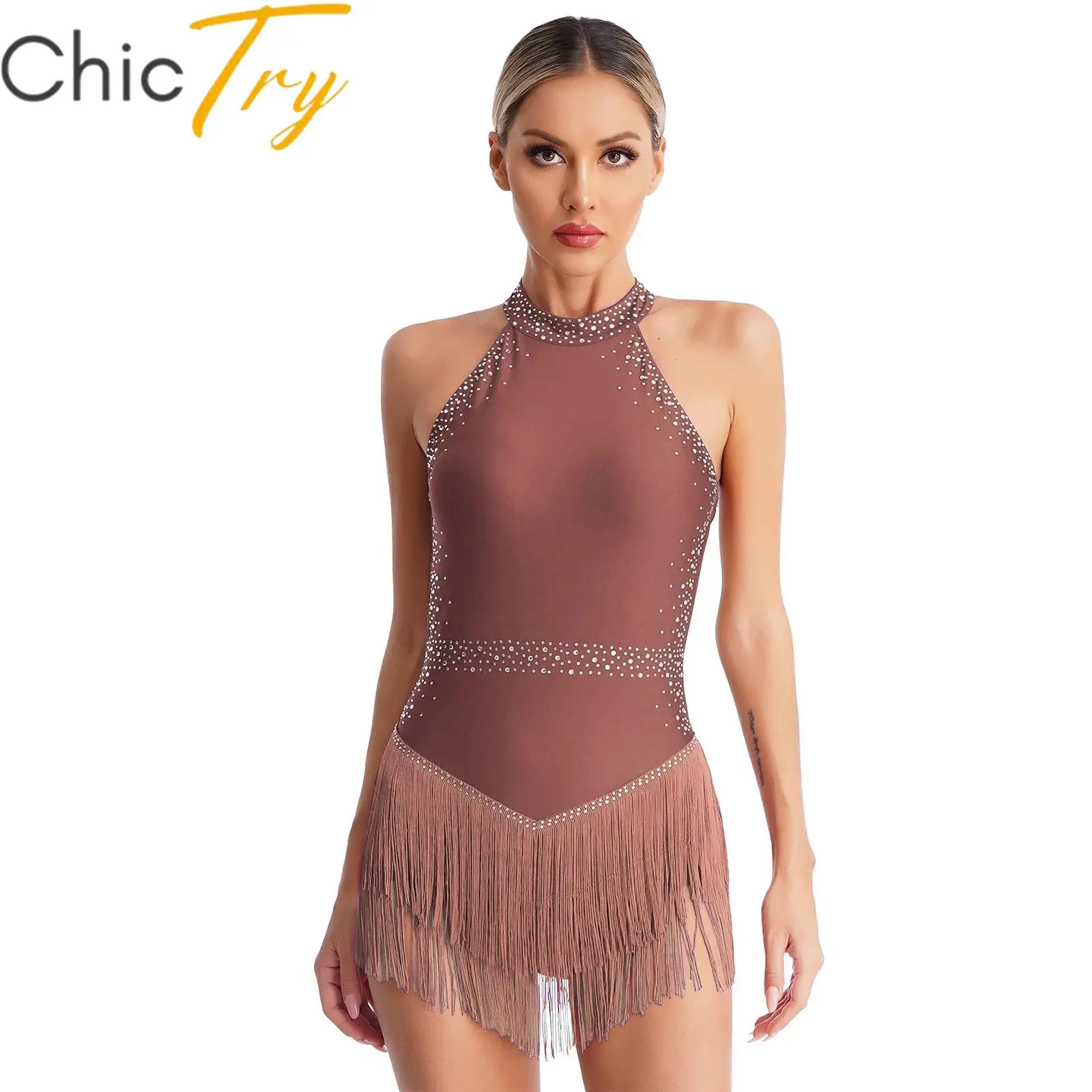 ChicTry Women's Shiny Rhinestone Latin Jazz Dance Costume Backless Salsa Cha-Cha Rumba Ballroom Ballet Lyrical Leotard Dress
ChicTry Women's Shiny Rhinestone Latin Jazz Dance Costume Backless Salsa Cha-Cha Rumba Ballroom Ballet Lyrical Leotard Dress