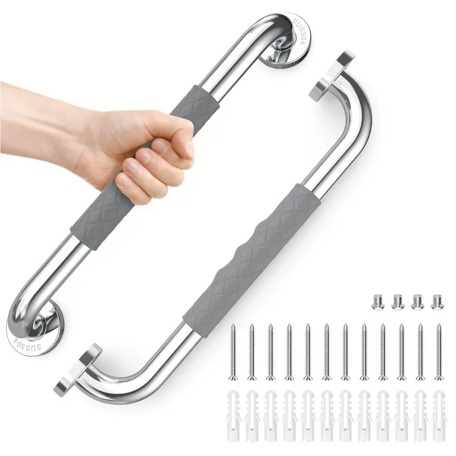 16 поручней для душа и ванной комнаты, противоскользящие ручки для душа для пожилых людей, инвалидов и беременных женщин, серые, 2 штуки в упаковке
16 поручней для душа и ванной комнаты, противоскользящие ручки для душа для пожилых людей, инвалидов и беременных женщин, серые, 2 штуки в упаковке