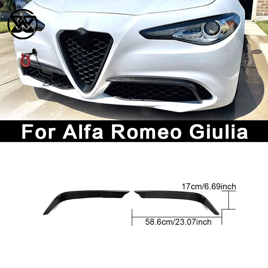 Carbon Fiber Front Bumper Splitter Fins Canards Winglets For Alfa Romeo Giulia Front Fog Light Lamp Cover Body Kit
Carbon Fiber Front Bumper Splitter Fins Canards Winglets For Alfa Romeo Giulia Front Fog Light Lamp Cover Body Kit