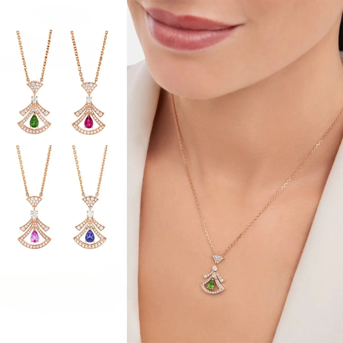 Noble and Gorgeous S925 Zircon Fan Shaped Necklace Pendant, Essential Jewelry for Party and Workplace - Birthday Gift
Noble and Gorgeous S925 Zircon Fan Shaped Necklace Pendant, Essential Jewelry for Party and Workplace - Birthday Gift