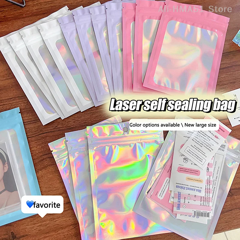 50 PCS Laser Zipper Self Sealing Bag Holographic Sealable Jewelry, Gift, Food Packaging Bag Anti Horizontal Zipper Storage Bag
50 PCS Laser Zipper Self Sealing Bag Holographic Sealable Jewelry, Gift, Food Packaging Bag Anti Horizontal Zipper Storage Bag