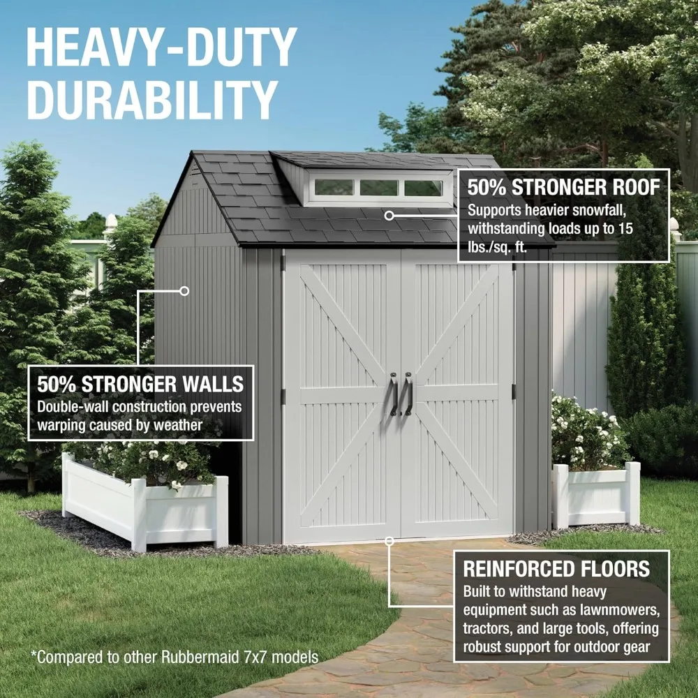 Resin Outdoor Storage Shed with Base (7 X 7 Feet), Weather-resistant Grey
Resin Outdoor Storage Shed with Base (7 X 7 Feet), Weather-resistant Grey