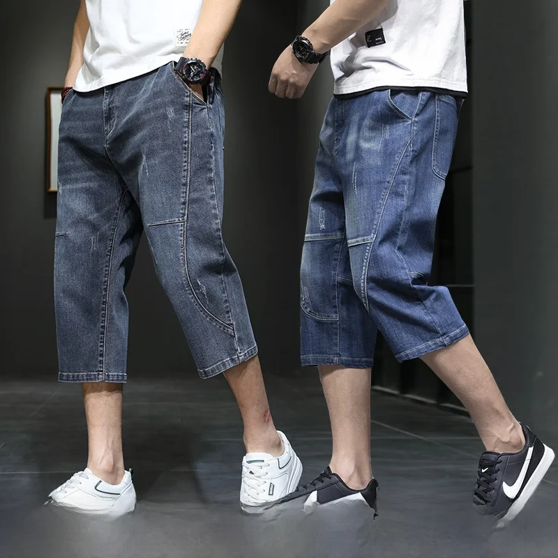 Эластичные летние тонкие джинсы свободного кроя для мужчин, длина 7/8, модные, больших размеров, из смеси хлопка и полиэстера, молодежные, популярные
Эластичные летние тонкие джинсы свободного кроя для мужчин, длина 7/8, модные, больших размеров, из смеси хлопка и полиэстера, молодежные, популярные