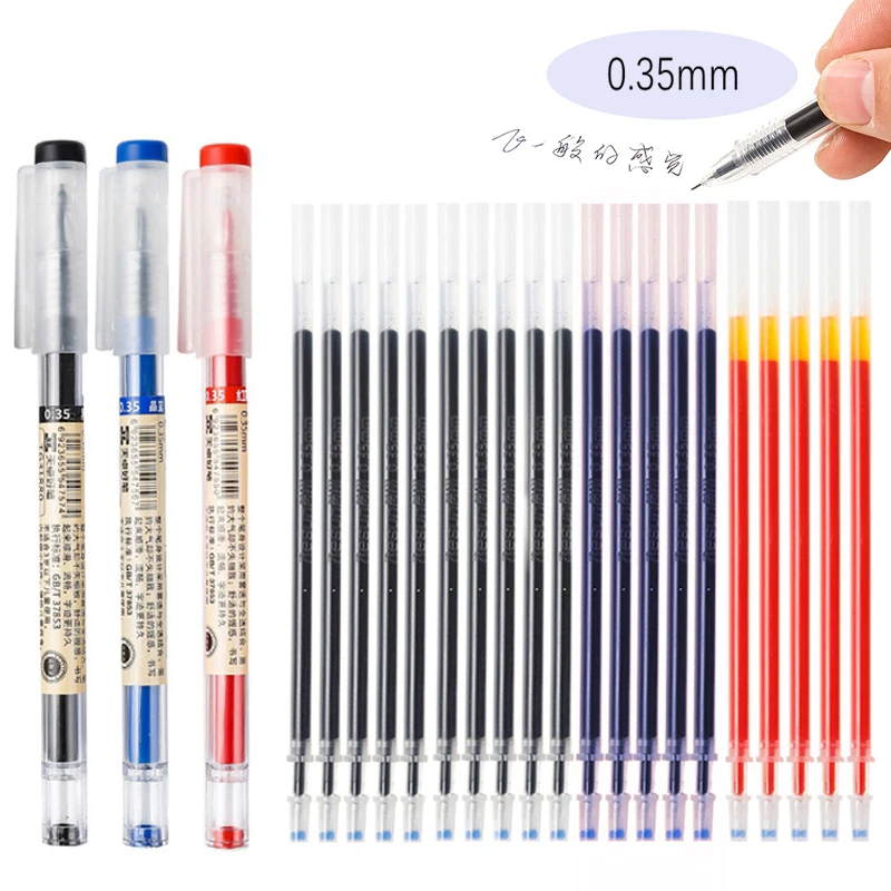 6-25Pcs Gel Pen Set Neutral Pen Smooth Writing&Fastdry Ballpoint Pen 0.35mm Black/blue/red Replacable Refill School Stationery
6-25Pcs Gel Pen Set Neutral Pen Smooth Writing&Fastdry Ballpoint Pen 0.35mm Black/blue/red Replacable Refill School Stationery