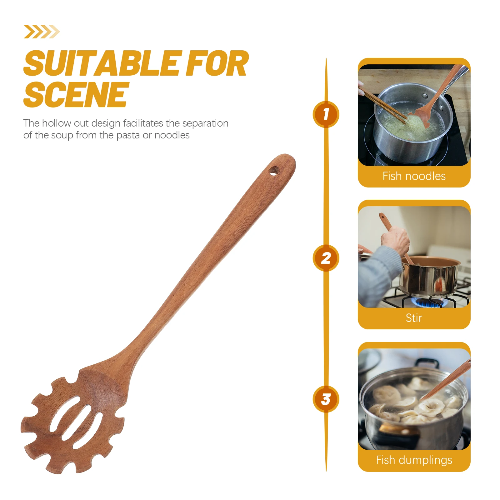 Teak Wood Soup Spoon Pasta Noodle Strainer Colander 33.5x8 Handle Drainage Hole Heat Resistant Kitchen Utensil Hollow 
Teak Wood Soup Spoon Pasta Noodle Strainer Colander 33.5x8 Handle Drainage Hole Heat Resistant Kitchen Utensil Hollow