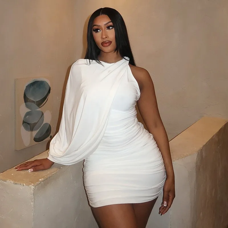 Сексуальное женское модное короткое платье на одно плечо с длинным рукавом для ночного клуба, вечернее элегантное платье с рюшами, лето 2023 г.
Сексуальное женское модное короткое платье на одно плечо с длинным рукавом для ночного клуба, вечернее элегантное платье с рюшами, лето 2023 г.