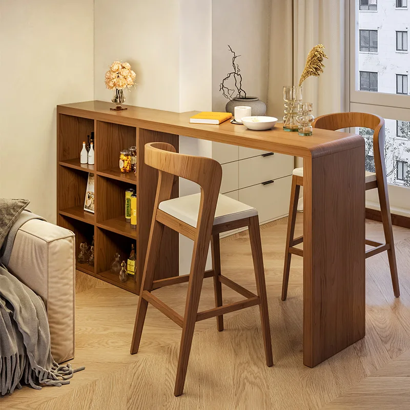 Simple solid wood balcony, bar table, partition cabinet, small household living room, open bar counter, dining side cabinet inte
Simple solid wood balcony, bar table, partition cabinet, small household living room, open bar counter, dining side cabinet inte