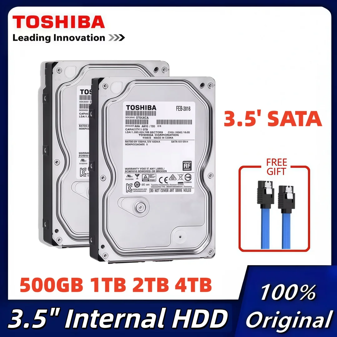 Original Toshiba 3.5" Internal Mechanical Hard Disk 4TB 2TB 1TB 500GB SATA3 6Gb/s HDD 5400-7200RPM For Desktop PC Monitorin
Original Toshiba 3.5" Internal Mechanical Hard Disk 4TB 2TB 1TB 500GB SATA3 6Gb/s HDD 5400-7200RPM For Desktop PC Monitorin