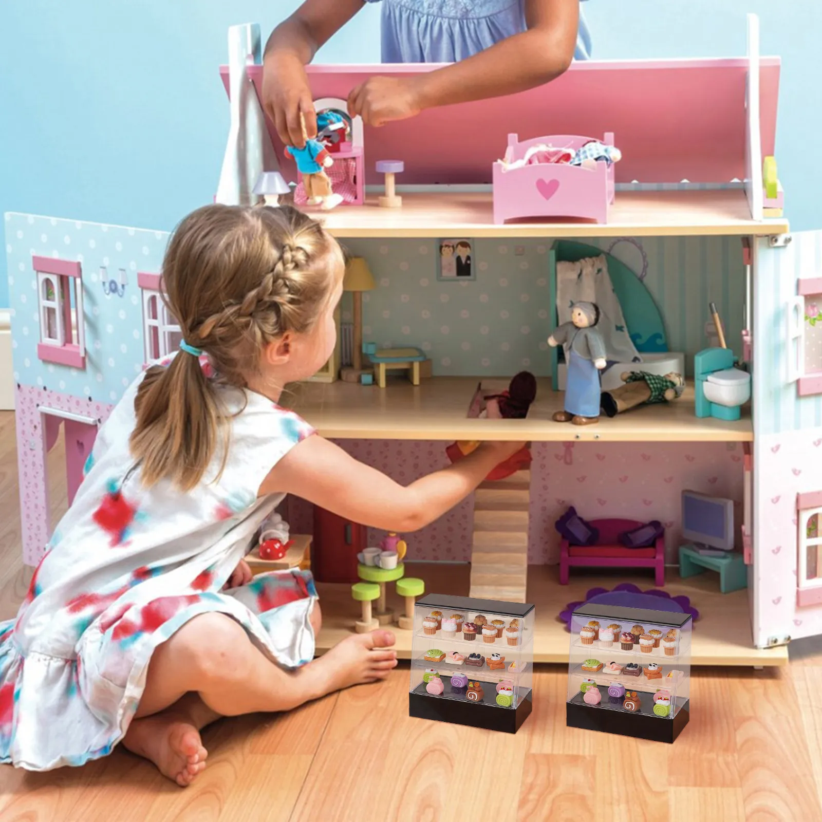 2Pcs Mini Simulation Cake Display Cabinet Cute Colorful Storage Unit Mini House Furniture Accessory Dollhouse Bakery Cupboard
2Pcs Mini Simulation Cake Display Cabinet Cute Colorful Storage Unit Mini House Furniture Accessory Dollhouse Bakery Cupboard