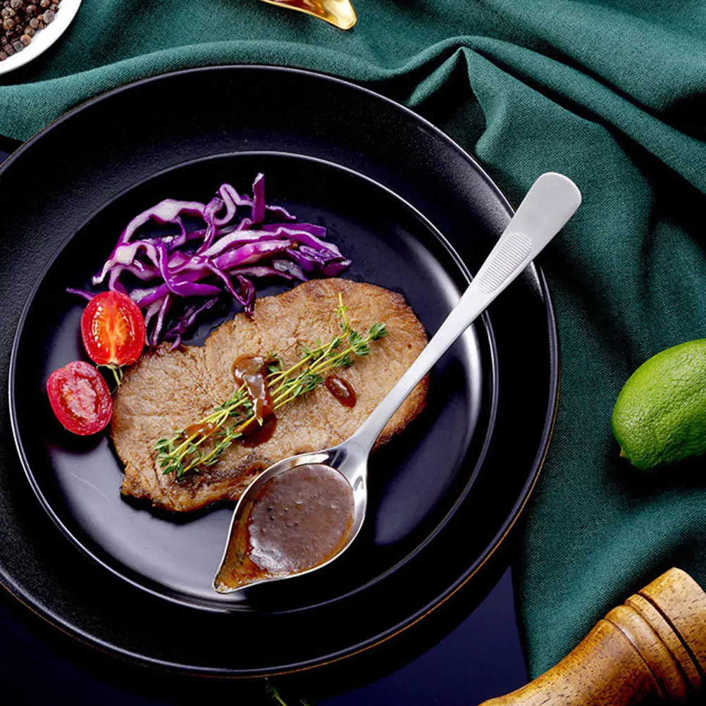 Stainless Steel Spoon Sauce Ladle Gravy Dressing Gravy Dressing Spoon Kitchen Restaurant Tool Oil Scoop Home Use 
Stainless Steel Spoon Sauce Ladle Gravy Dressing Gravy Dressing Spoon Kitchen Restaurant Tool Oil Scoop Home Use