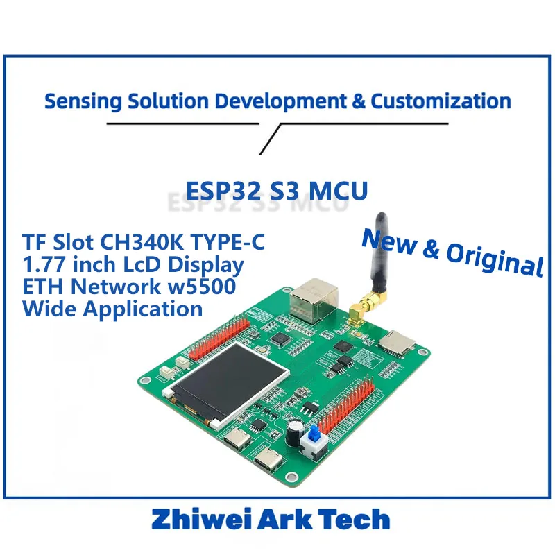ESP32-S3 AIoT Dev Board| 1.77" LCD Dual-Core 240MHz, 16MB 8MB, W5500 ETH & USB-C CH340K
ESP32-S3 AIoT Dev Board| 1.77" LCD Dual-Core 240MHz, 16MB 8MB, W5500 ETH & USB-C CH340K
