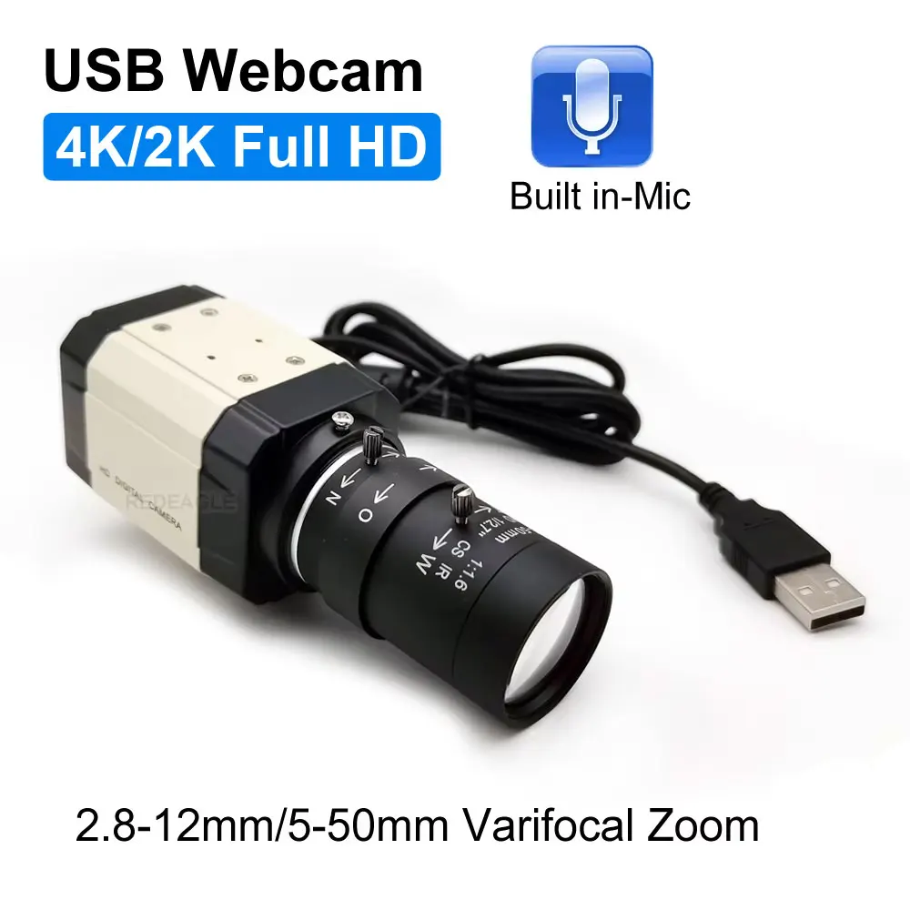 4K 2K HD PC Webcam UVC OTG 30fps High Speed USB Camera Built In Microphone 2.8-12mm/5-50mm Varifocal Zoom Full Metal Box Body
4K 2K HD PC Webcam UVC OTG 30fps High Speed USB Camera Built In Microphone 2.8-12mm/5-50mm Varifocal Zoom Full Metal Box Body