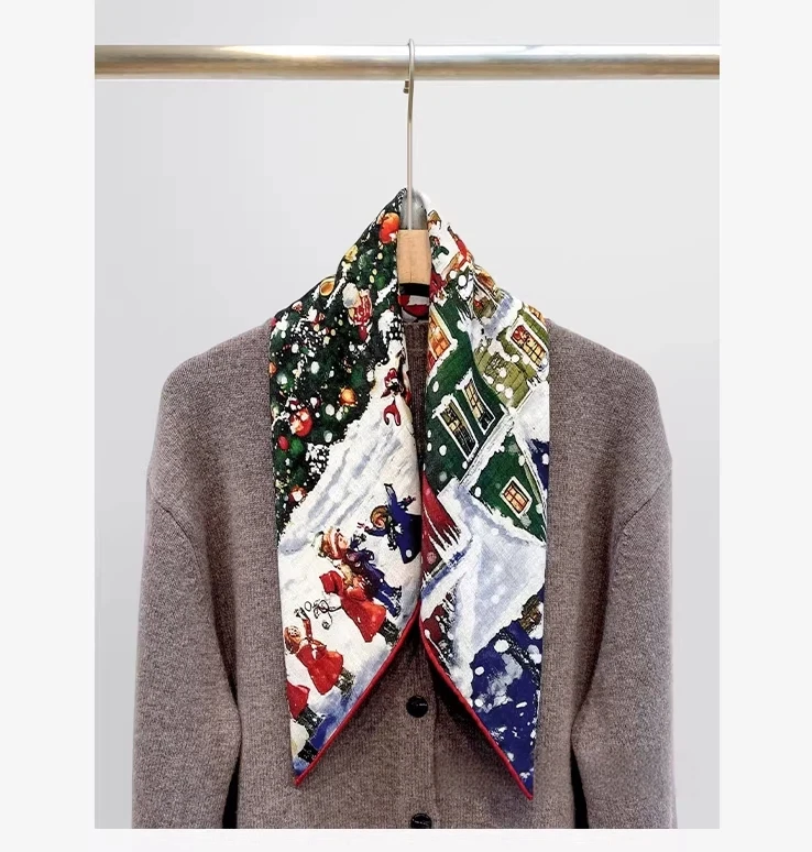 30% Silk 70% Wool Winter Scarves Woman Luxury Brand Christmas Tree Snow Print Neck Scarves Man Scarf Winter Accessories
30% Silk 70% Wool Winter Scarves Woman Luxury Brand Christmas Tree Snow Print Neck Scarves Man Scarf Winter Accessories