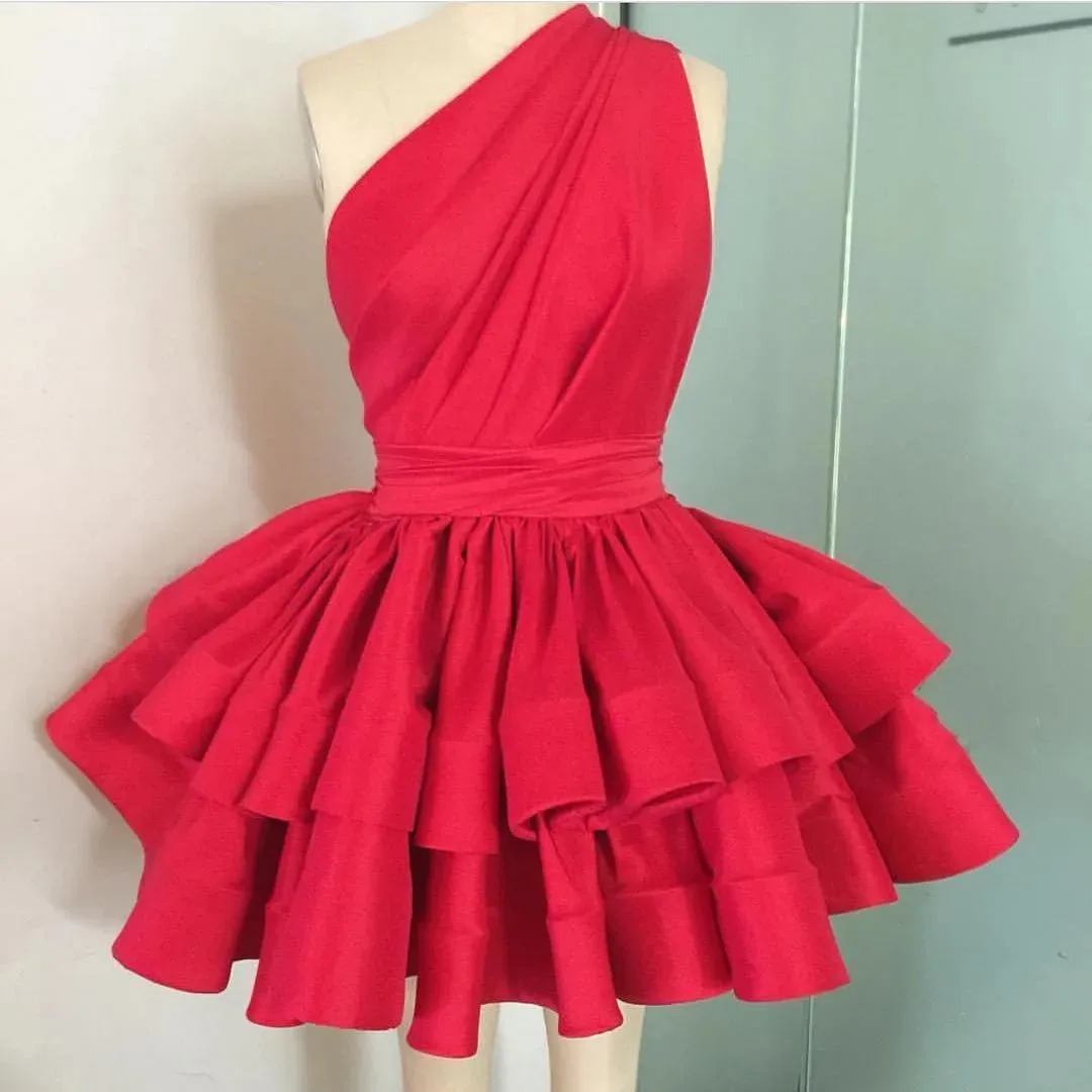 Fashion Red Celebrity Cocktail Dress Lovely Red One Shoulder Homecoming Dresses Stylish Tiered Short Prom Dress
Fashion Red Celebrity Cocktail Dress Lovely Red One Shoulder Homecoming Dresses Stylish Tiered Short Prom Dress