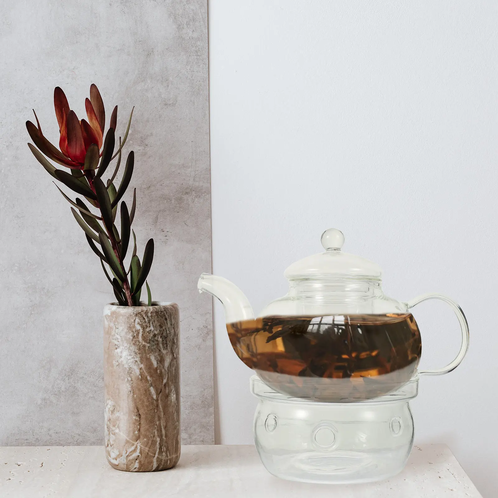 1Set Delicate Tea Service Set Glass Scented Teapot with Cup Candlestick Anti Scalding Design for Relaxation Mental Wellness
1Set Delicate Tea Service Set Glass Scented Teapot with Cup Candlestick Anti Scalding Design for Relaxation Mental Wellness