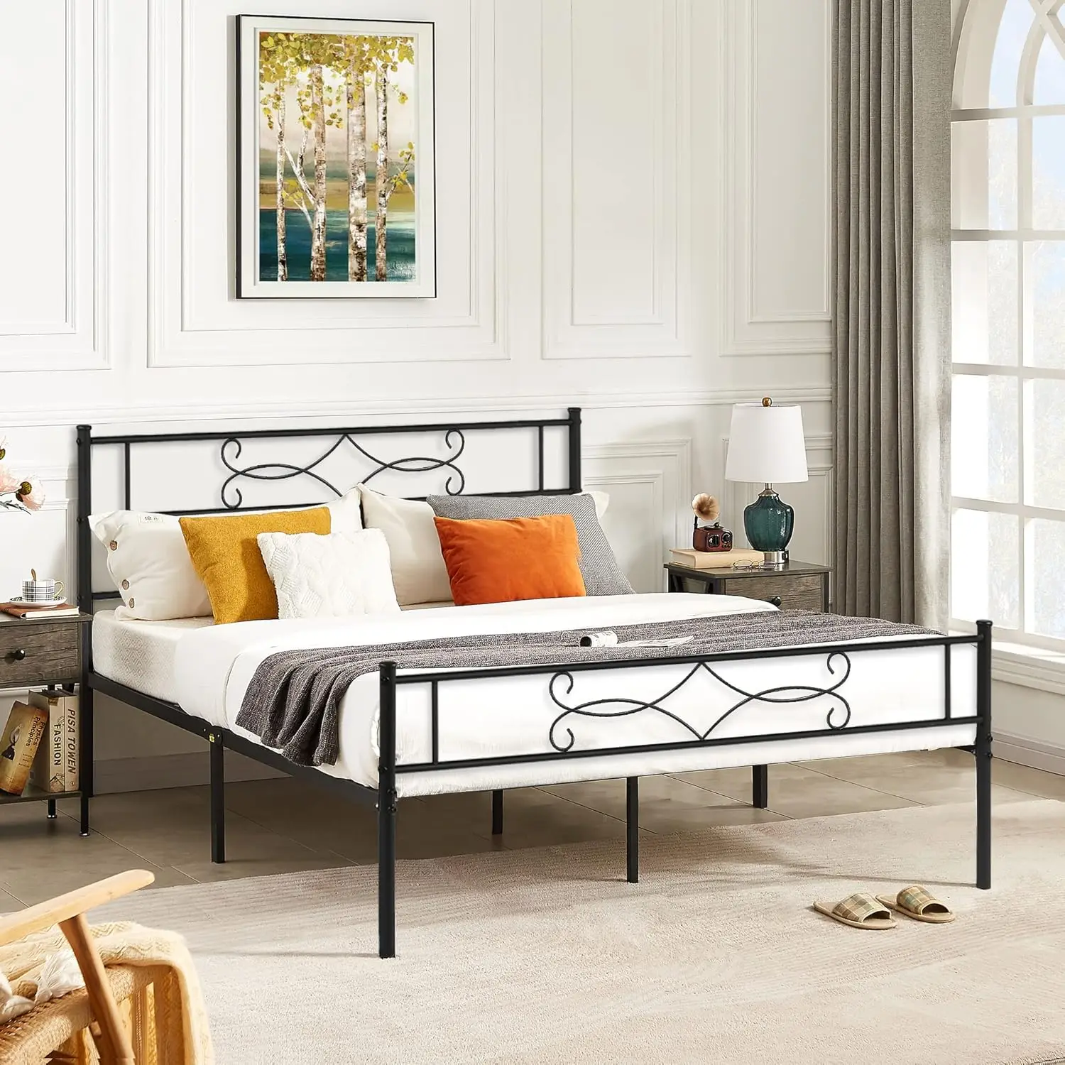 Queen Size Metal Platform Bed Frame With Headboard/Steel Slat Support/No Box Spring Ned/Easy Assembly
Queen Size Metal Platform Bed Frame With Headboard/Steel Slat Support/No Box Spring Ned/Easy Assembly