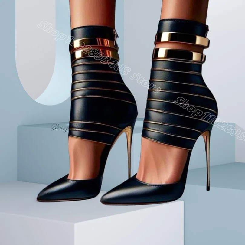 Black Hollow Pointed Toe Boots Stiletto Solid British Style Matte Leather Summer Women Dress Sandals Zapatos Para Mujere
Black Hollow Pointed Toe Boots Stiletto Solid British Style Matte Leather Summer Women Dress Sandals Zapatos Para Mujere
