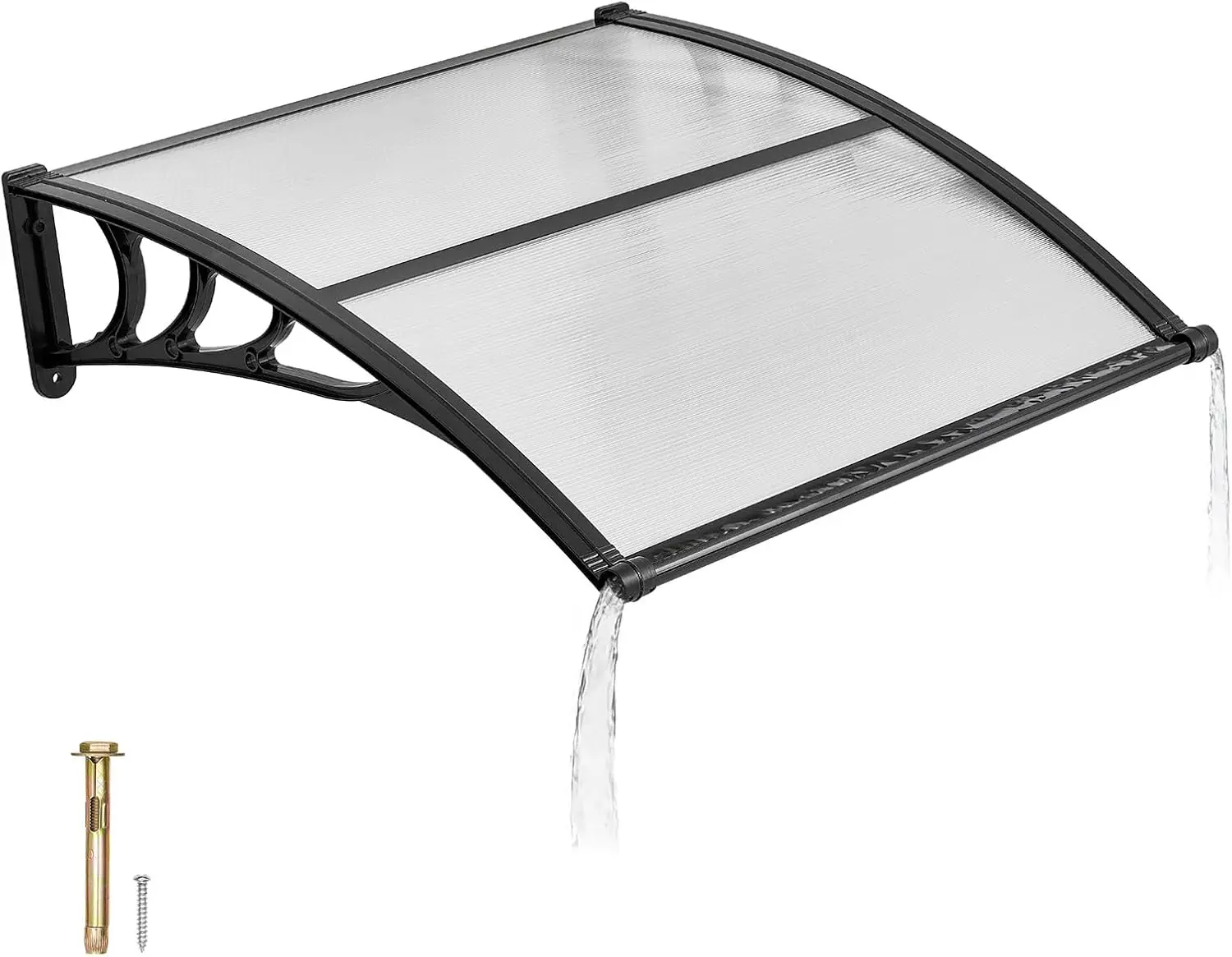 Door Awning 38x40in Polycarbonate Canopy with Drainage, UV Rain Snow Protection for Entrance Patio
Door Awning 38x40in Polycarbonate Canopy with Drainage, UV Rain Snow Protection for Entrance Patio