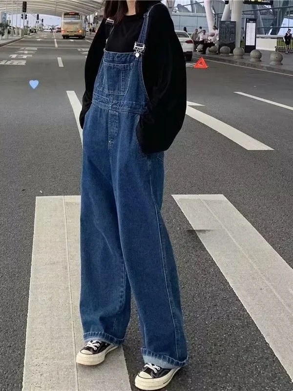 High Waist Wide Leg Denim Overalls Women's Spring Autumn Loose Straight Cut plus Size Slimming Jeans Korean Sle Casual Wear
High Waist Wide Leg Denim Overalls Women's Spring Autumn Loose Straight Cut plus Size Slimming Jeans Korean Sle Casual Wear