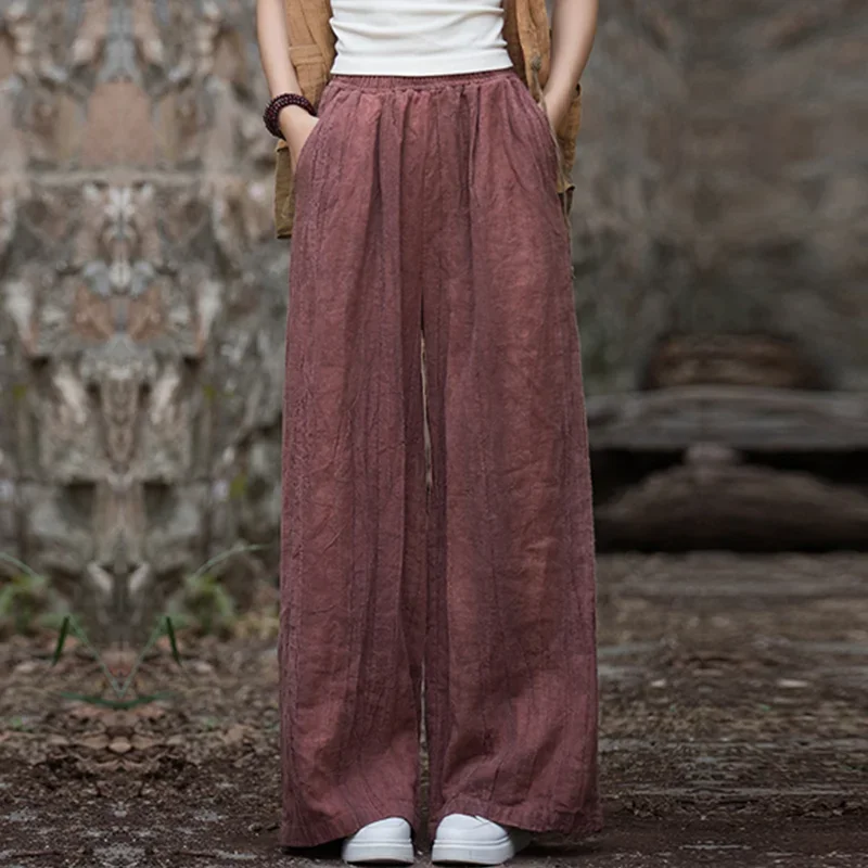 Pop Elegant Women's Cotton Linen Baggy Cargo Pants Vintage Elastic Waist Yoga Trousers Loose Casual Long Wide Leg Oversize Cloth
Pop Elegant Women's Cotton Linen Baggy Cargo Pants Vintage Elastic Waist Yoga Trousers Loose Casual Long Wide Leg Oversize Cloth