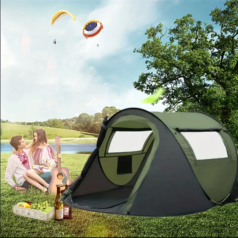 Instant Pop Tent Waterproof Rainfly Easy Setup Camping Tent 2 Doors Automatic Family Tent Hiking Traveling Polyester
Instant Pop Tent Waterproof Rainfly Easy Setup Camping Tent 2 Doors Automatic Family Tent Hiking Traveling Polyester