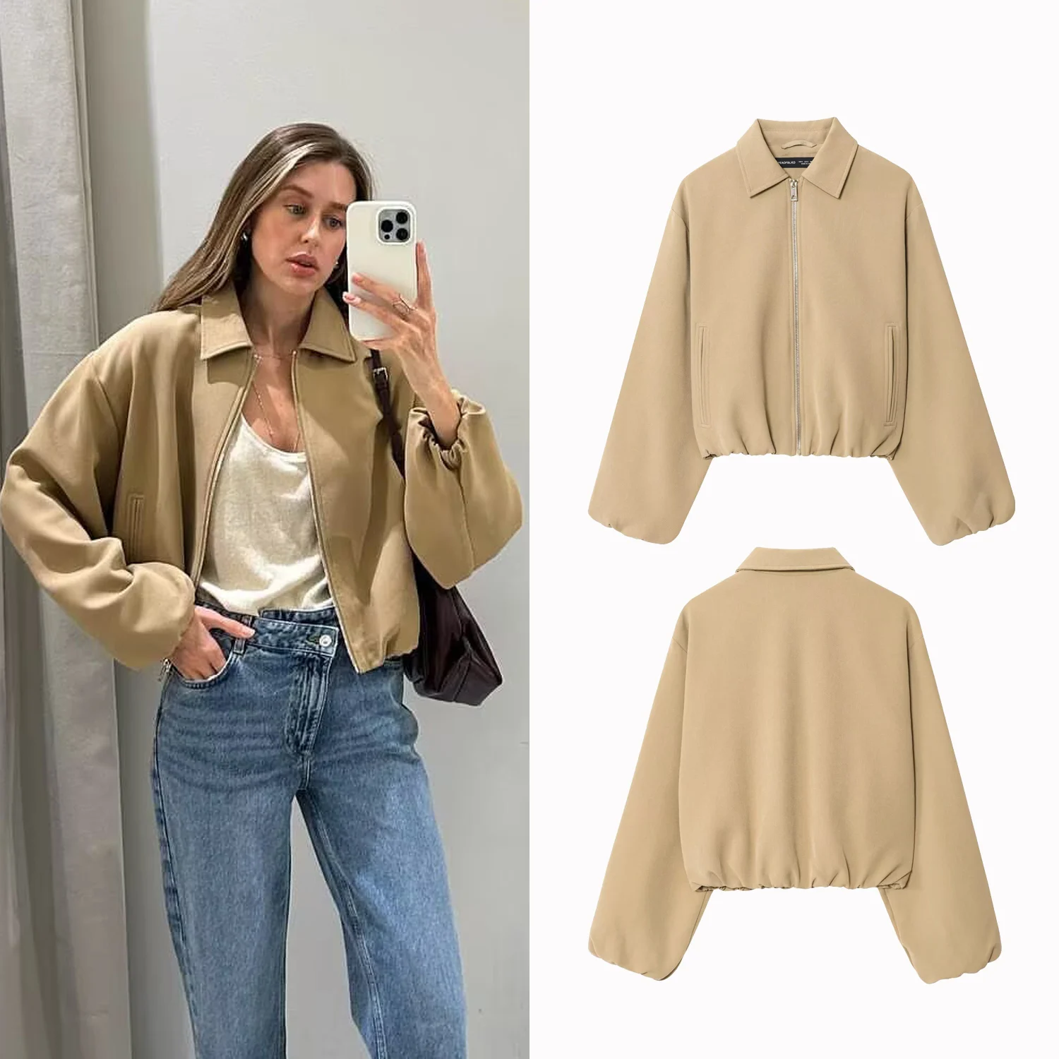 2025 Autumn New Women's Casual Fashion Coat Simple Temperament Loose Lapel Long Sleeve Zipper Short Jacket Versatile Outerwear
2025 Autumn New Women's Casual Fashion Coat Simple Temperament Loose Lapel Long Sleeve Zipper Short Jacket Versatile Outerwear