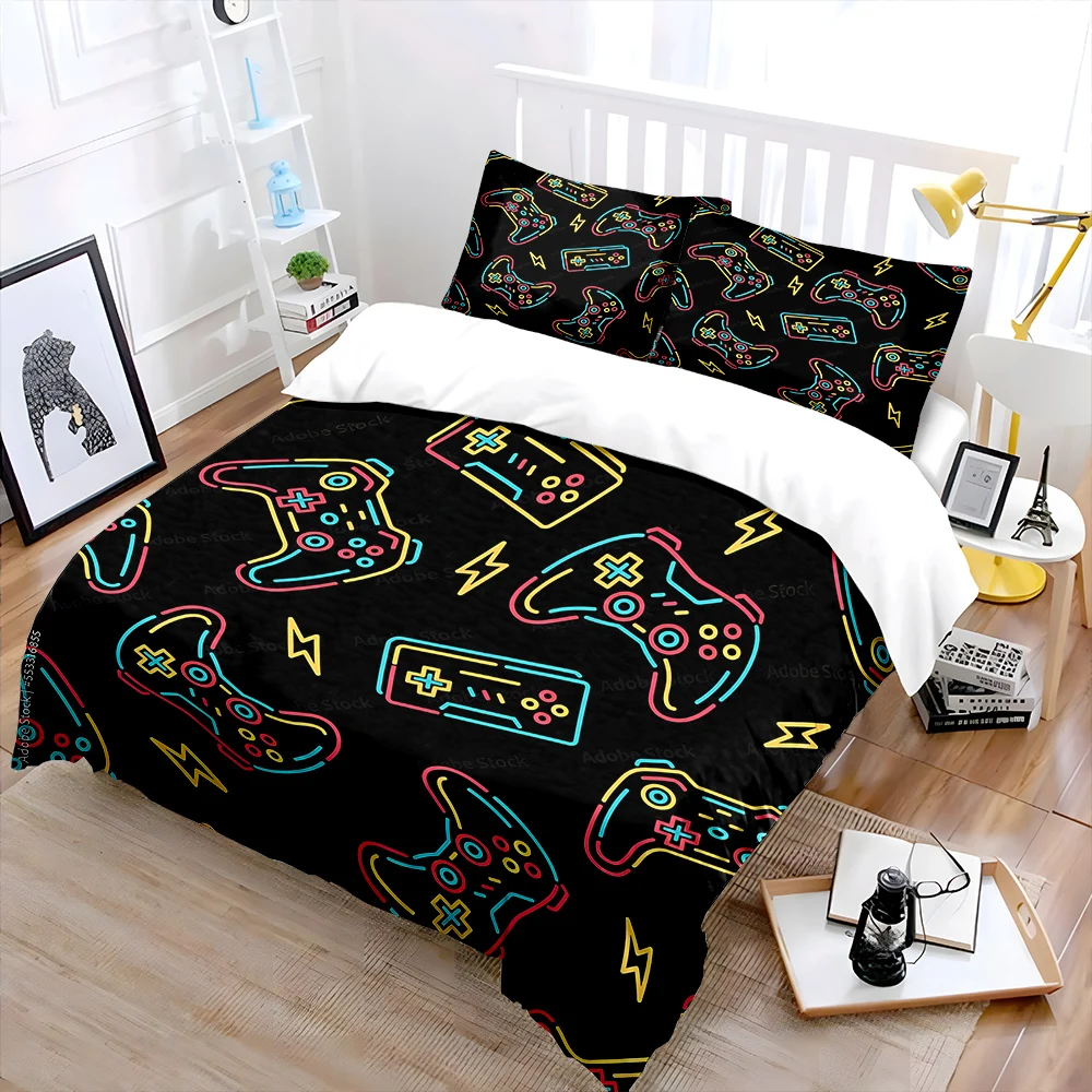 Colorful Neon Game Controller Print Bedding Set for Kids Luxury Gift 3pc Digital Print Comforter Set Soft Comfortable Breathable
Colorful Neon Game Controller Print Bedding Set for Kids Luxury Gift 3pc Digital Print Comforter Set Soft Comfortable Breathable