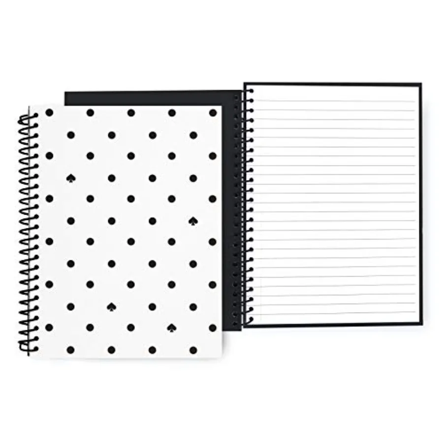 Black/White Mini Spiral Notebook, 8.25" x 6.75" Journal Notebook with 112 Lined Pages, Black Spade Dot
Black/White Mini Spiral Notebook, 8.25" x 6.75" Journal Notebook with 112 Lined Pages, Black Spade Dot