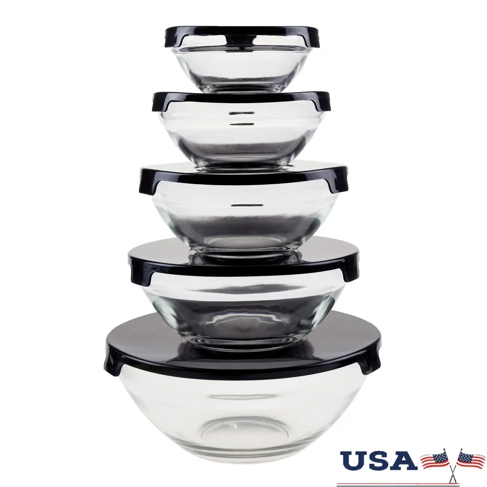 Glass Food Storage Containers with Snap Lids- 10 Piece Set by Black)
Glass Food Storage Containers with Snap Lids- 10 Piece Set by Black)