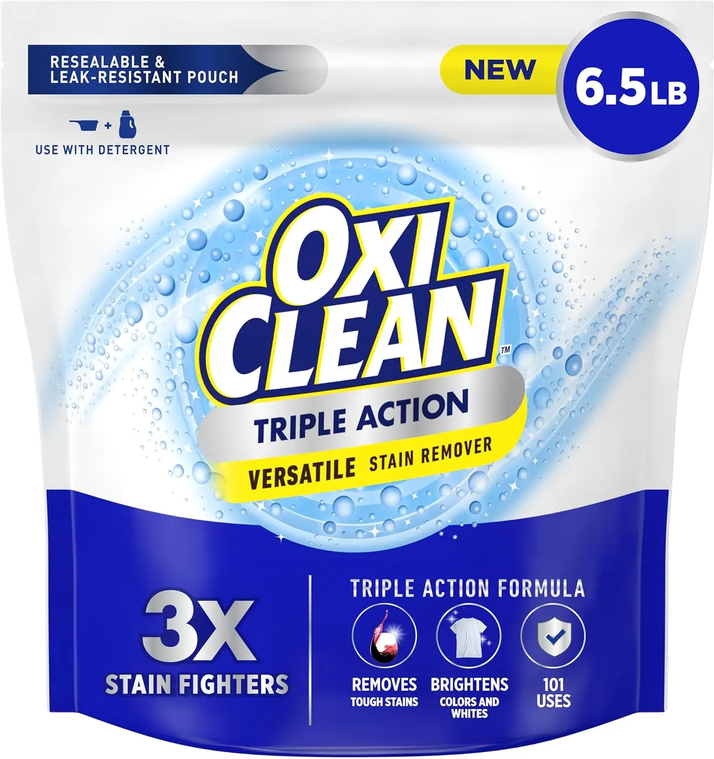 Triple Action Stain Remover Powder, Removes Grease, Blood, Grass Stains, Brightens Colors and Whites, Chlorine-Free, 6.5 lbs
Triple Action Stain Remover Powder, Removes Grease, Blood, Grass Stains, Brightens Colors and Whites, Chlorine-Free, 6.5 lbs