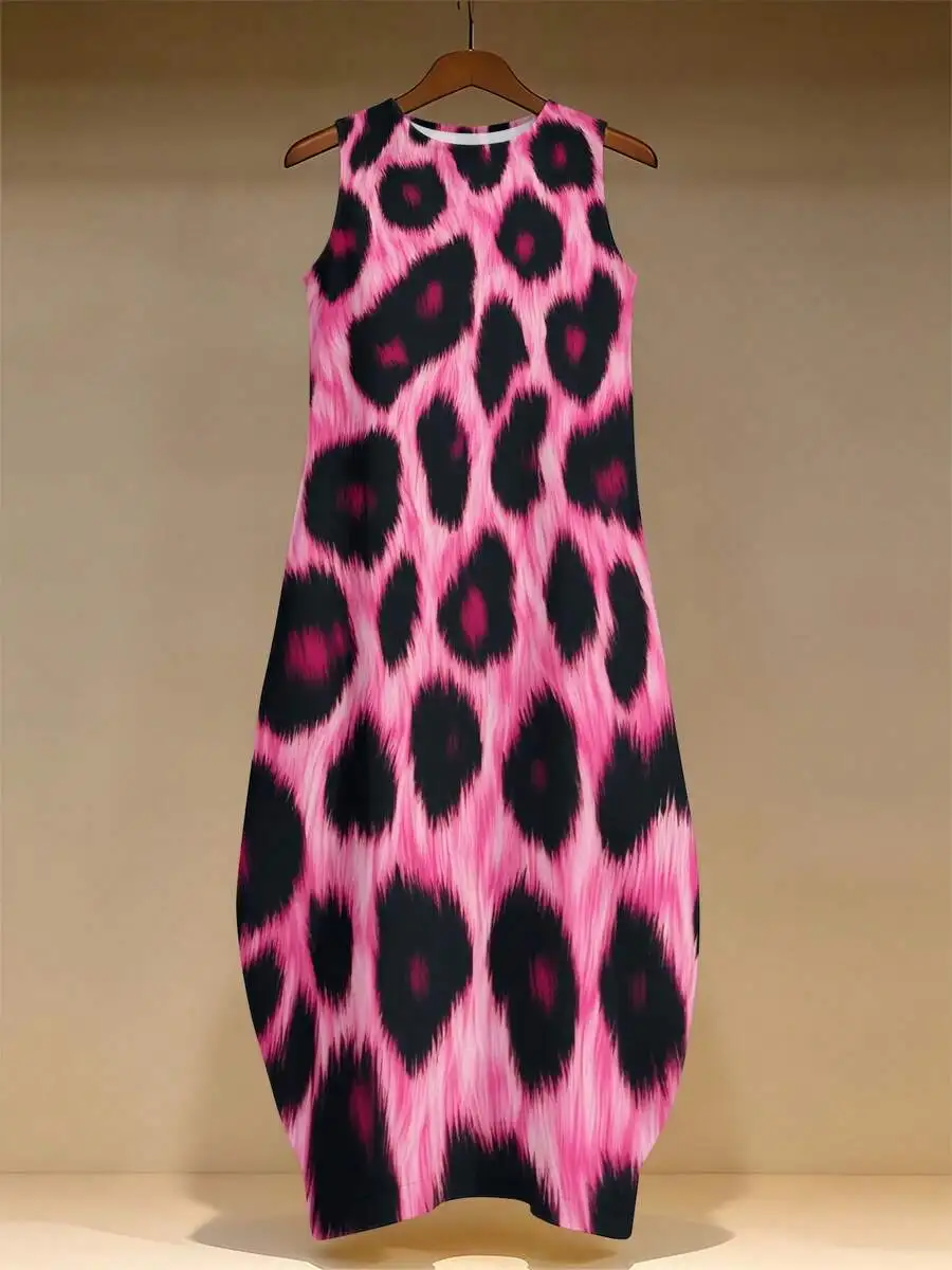 Plus Size Sleeveless Round Neck Pink Black Leopard Print Casual Dress For Women
Plus Size Sleeveless Round Neck Pink Black Leopard Print Casual Dress For Women