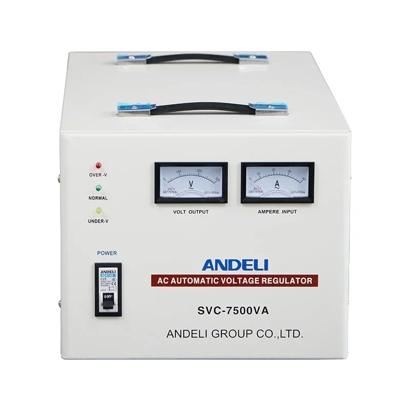 ANDELI SVC-7500VA Single Phase Voltage Stabilizer 7.5KW Fully Automatic Voltage Regulator 
ANDELI SVC-7500VA Single Phase Voltage Stabilizer 7.5KW Fully Automatic Voltage Regulator