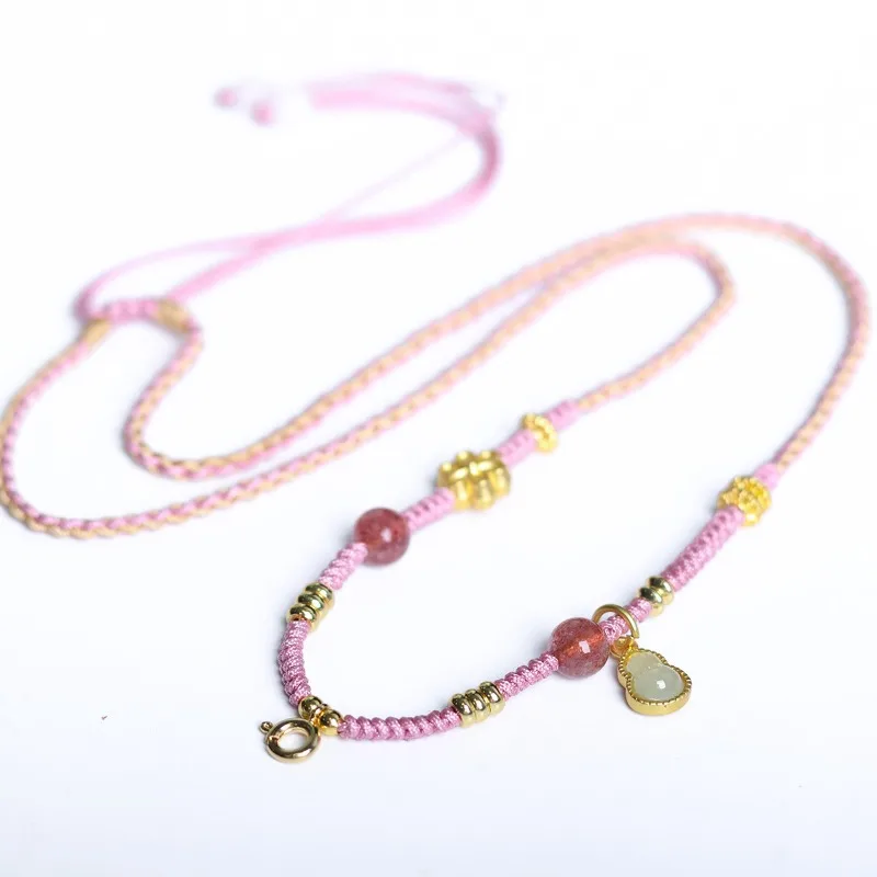 New Chinese Style Hand Woven Pink Lanyard Universal Necklace Cord for Thangka Pendant Lucky Blessing Gifts
New Chinese Style Hand Woven Pink Lanyard Universal Necklace Cord for Thangka Pendant Lucky Blessing Gifts