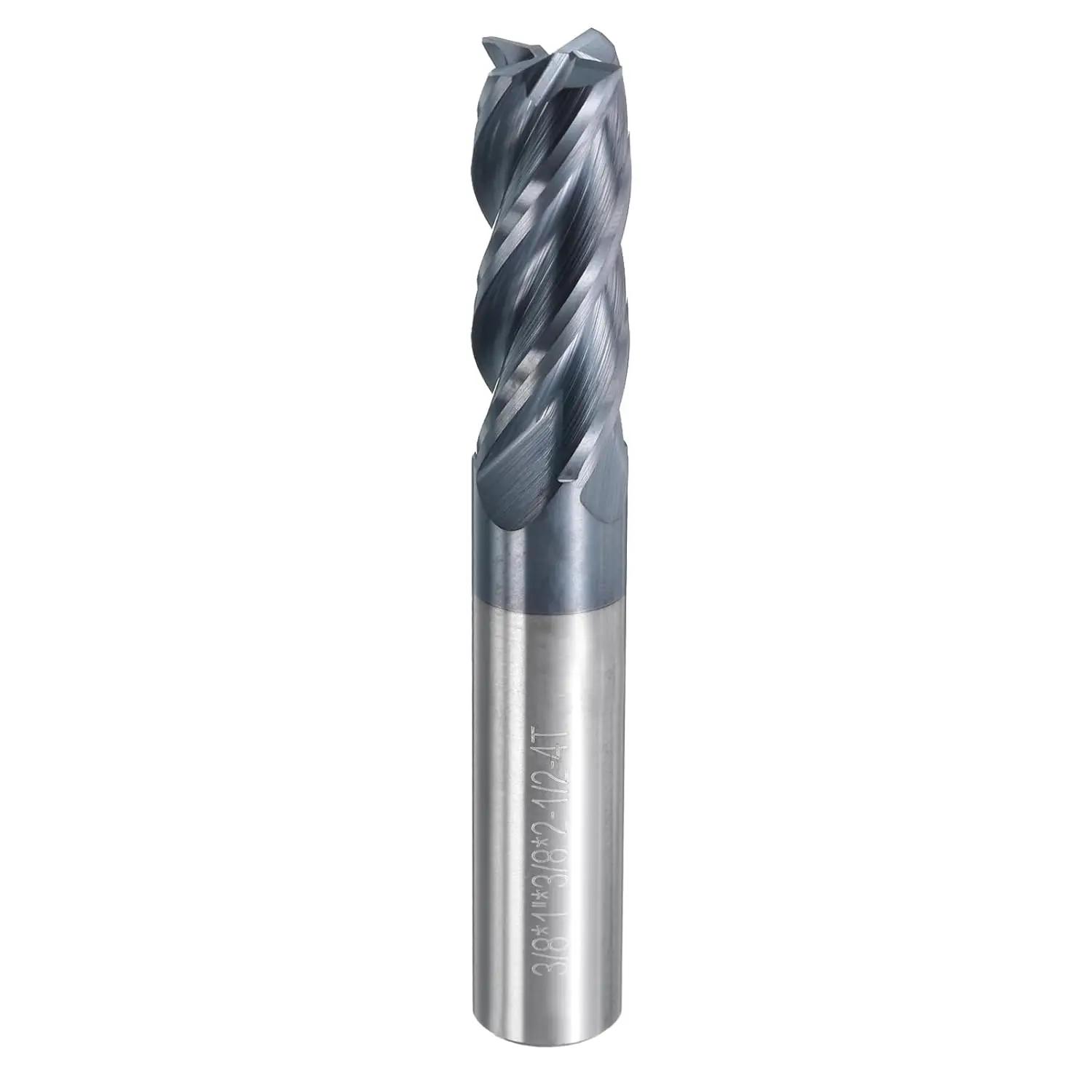 3/8" Solid Carbide Square End Mill - AlTiN Coated, 4 Flute, 30° Helix, 3/8" Cutting, 3/8" Shank, 1" LOC, 2-1/2" OAL
3/8" Solid Carbide Square End Mill - AlTiN Coated, 4 Flute, 30° Helix, 3/8" Cutting, 3/8" Shank, 1" LOC, 2-1/2" OAL