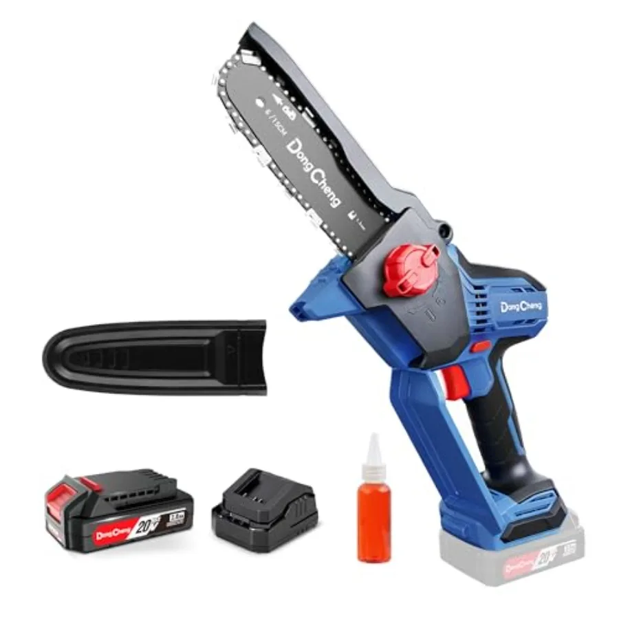 DongCheng 20V Brushless Mini Chainsaw, 6-Inch Cordless Electric Chain saw with Auto Oiler, Tool-Free Chain Tension, Lithium-ion
DongCheng 20V Brushless Mini Chainsaw, 6-Inch Cordless Electric Chain saw with Auto Oiler, Tool-Free Chain Tension, Lithium-ion