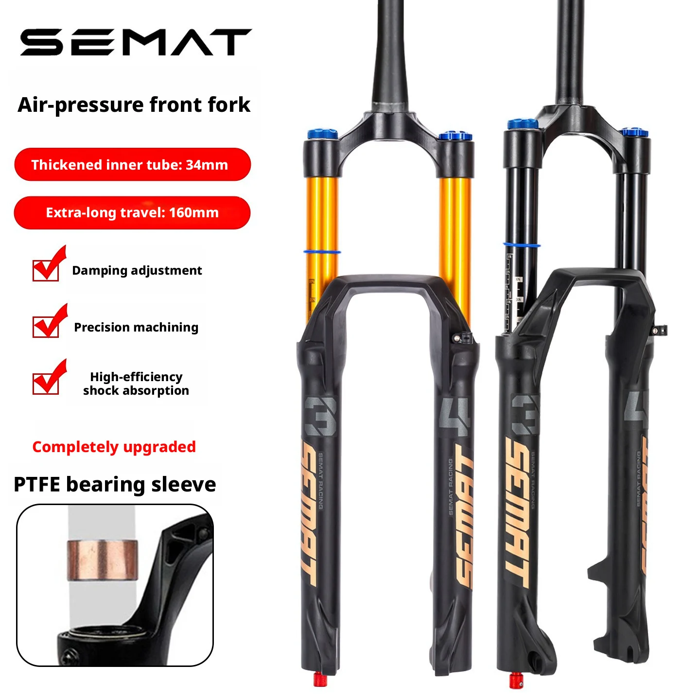 27.5/29Inch MTB Air Fork Travel 160mm 9*100mm Mountain Bike Front Fork 34mm Tube Bicycle Air Suspension Fork
27.5/29Inch MTB Air Fork Travel 160mm 9*100mm Mountain Bike Front Fork 34mm Tube Bicycle Air Suspension Fork
