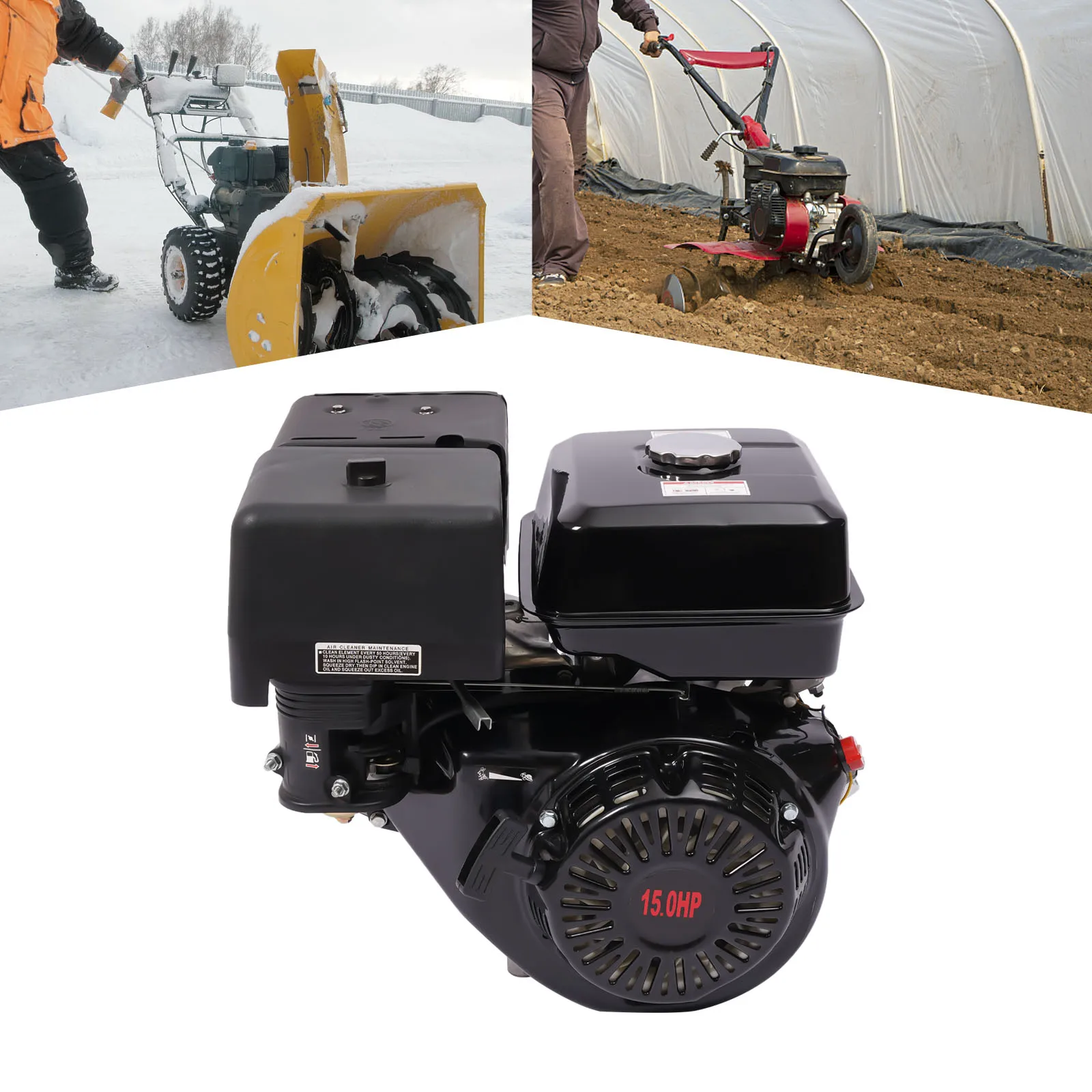 4 Stroke Gasoline Motor Engine Low Fuel Consumption Single Cylinder 15 HP Gas Power Plant (Black)
4 Stroke Gasoline Motor Engine Low Fuel Consumption Single Cylinder 15 HP Gas Power Plant (Black)