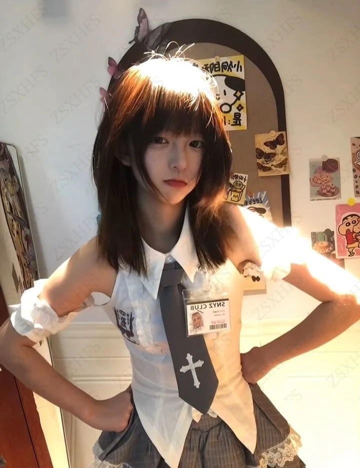 Kawaii Sleeveless Blouse Y2k Tops Slim Women Clothes Suit Harajuku Sexy Sweet Girl Japanese Grunge Crop Top Grey Cake Mini Skirt
Kawaii Sleeveless Blouse Y2k Tops Slim Women Clothes Suit Harajuku Sexy Sweet Girl Japanese Grunge Crop Top Grey Cake Mini Skirt