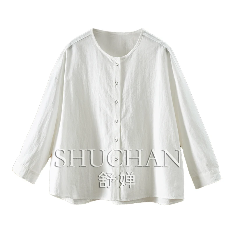 Simple High-quality Lyocell Linen Round Neck Long-sleeved Shirt Women 5W91 White Shirt Women Top
Simple High-quality Lyocell Linen Round Neck Long-sleeved Shirt Women 5W91 White Shirt Women Top