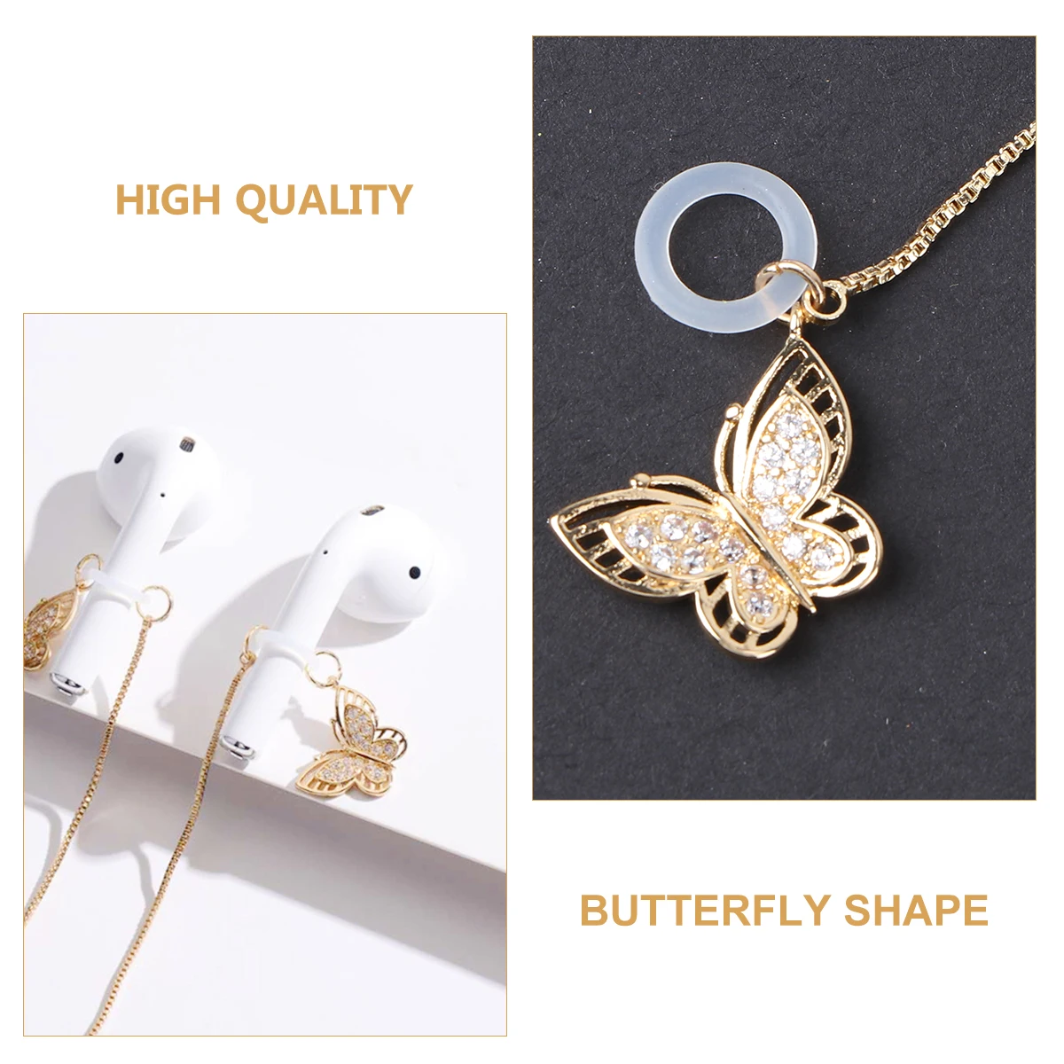 Wireless Headphones Necklace Zircon Earphone Chain Golden Neck Jewelry Necklace
Wireless Headphones Necklace Zircon Earphone Chain Golden Neck Jewelry Necklace