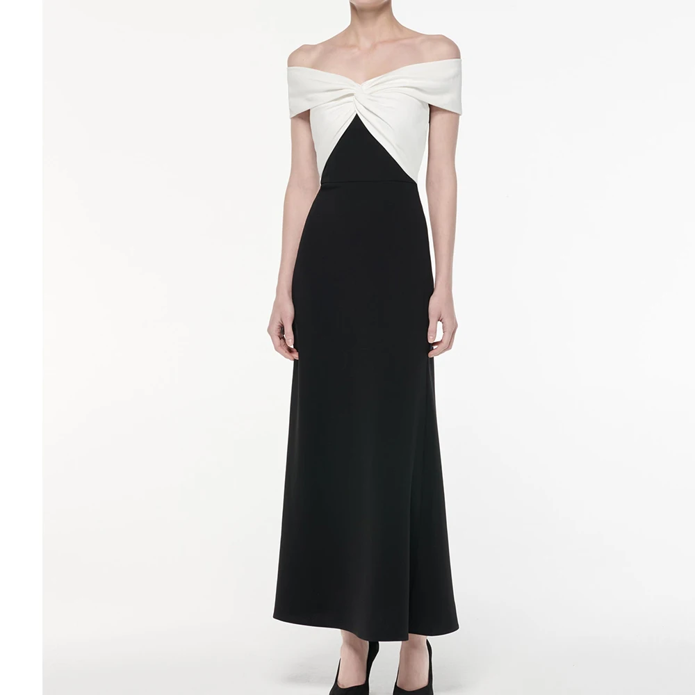 Customized Graceful Contrast Color Boat Neck Ankle Length Vestidos De Fiesta Straight Satin Off The Shoulder Vestidos Para Mujer
Customized Graceful Contrast Color Boat Neck Ankle Length Vestidos De Fiesta Straight Satin Off The Shoulder Vestidos Para Mujer